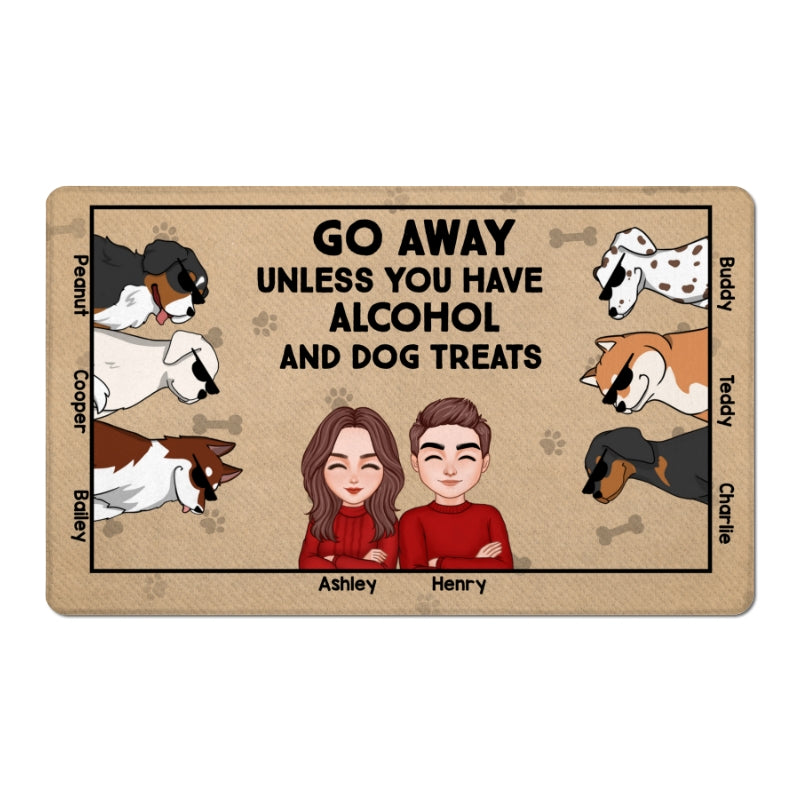 Go Away Unless You Have Alcohol And Dog Treats Personalized Doormat