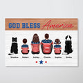 God Bless America Family Sitting Personalized Poster, 4th Of July Decor