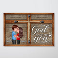 God Gave Me You Kissing Couple Gift For Him Her Personalized Poster