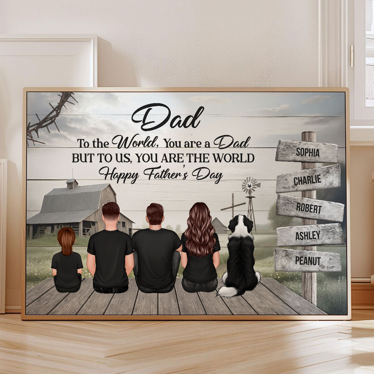 Christian Family Dad You Are The World Personalized Poster, Father's Day Gift For Dad